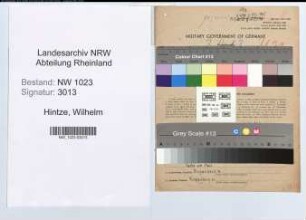 Entnazifizierung Wilhelm Hintze , geb. 23.05.1896 (Metzger)