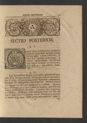 Sectio Posterior