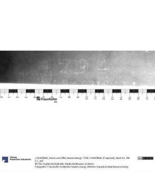 Name und Ziffer (zweikonturig): 1794/ J WHATMAN (Fragment)