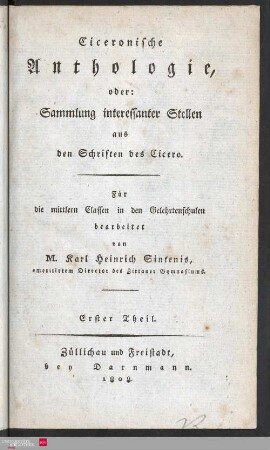 1: Für die mittleren Classen in den Gelehrtenschulen