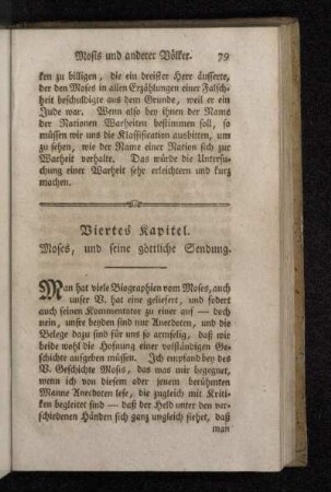Viertes Kapitel. Moses, und seine göttliche Sendung.