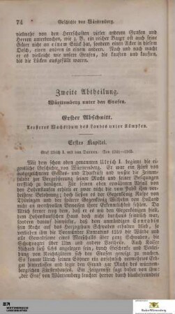 Zweite Abtheilung: Württemberg unter den Grafen