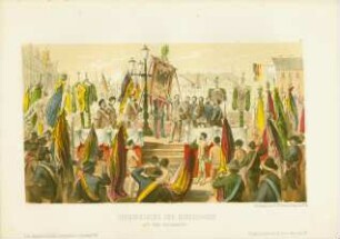 Grafik Bundesschießen 1862 (Bundesfahne)