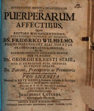 Disputatio medica inauguralis de puerperarum affectibus