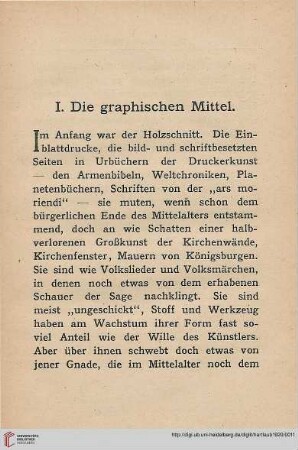 I. Die graphischen Mittel