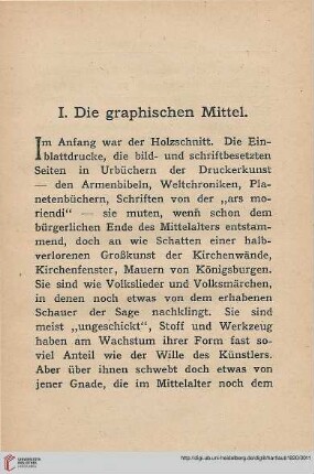 I. Die graphischen Mittel