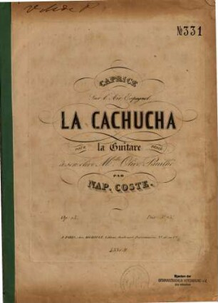 Caprice sur l'air espagnol La Cachucha : pour la guitare ; op. 13