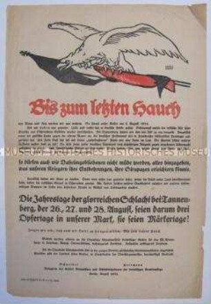 Sonderdruck mit Kriegspropaganda und dem Aufruf zu drei "Opfertagen"