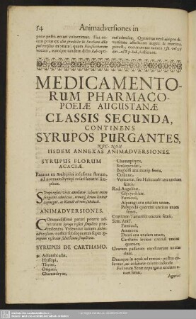 Classis Secunda, Continens Syrupos Purgantes, Nec-Non Iisdem Annexas Animadversiones