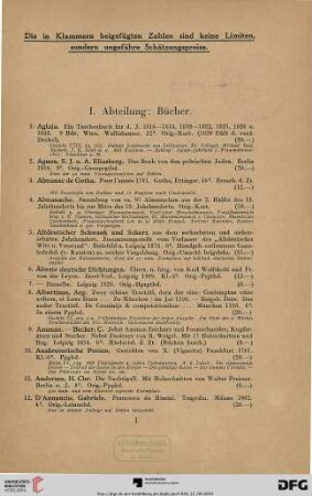 1-55§I. Abteilung: Bücher (Nr.1- 739)
