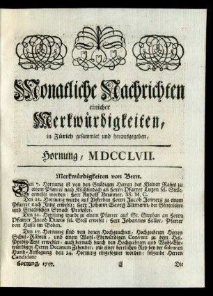 Hornung, MDCCLVII