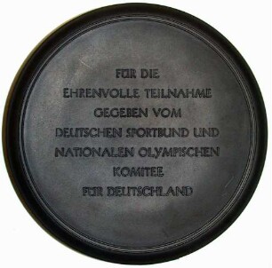Kohlekeramikmedaille "Olympia ruft"