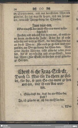 [II. Der kleine Catechismus Lutheri mit abgesetzten Sylben]