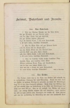Heimat, Vaterland und Fremde