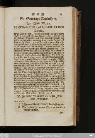 Am Sonntage Reminiscere. Text Matth. XV, 22.