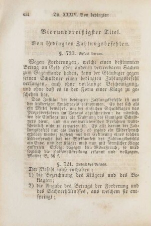 Vierunddreißigster Titel. Von bedingten Zahlungsbefehlen