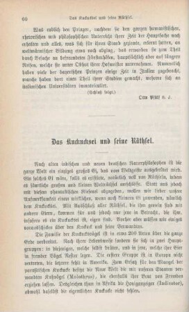60-70 Das Kuckucksei und seine Räthsel