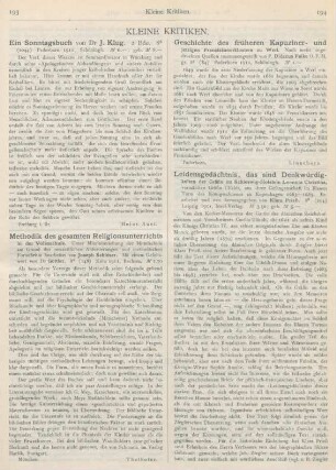 193-196 Kleine Kritiken