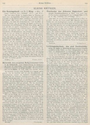 193-196 Kleine Kritiken