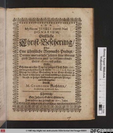 Mysticum Jesuli recens-Nati Donarium