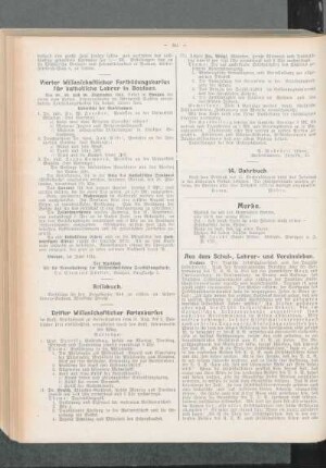 Dritter wissenschaftlicher Fortbildungskursus