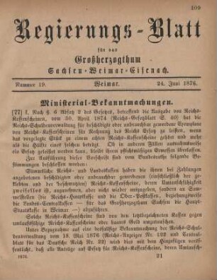 Nr. 19 : 24. Juni 1876