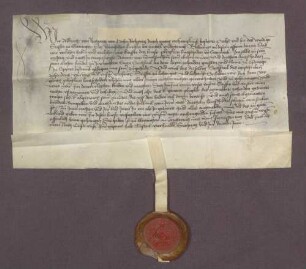 Albrecht von Rechberg, Propst zu Ellwangen, belehnt Blicker Landschad von Steinach, dessen Bruder Diether und beider Mutter Anna mit einem Sechstel des Laienzehnten zu Östringen.