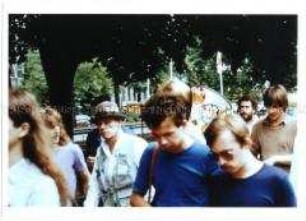 Joseph Beuys auf einer Demonstration der Grünen im Bonner Regierungsviertel