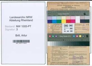 Entnazifizierung Artur Brill , geb. 10.03.1907 (Telegrafenwerkfuehrer)