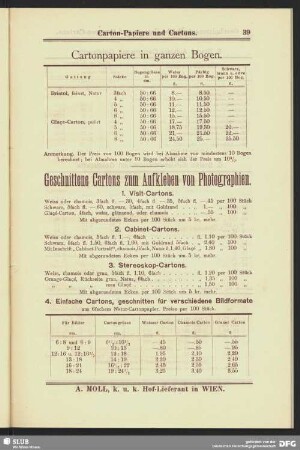 Carton-Papiere und Cartons