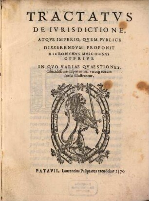 Tractatus de iurisdictione atque imperio