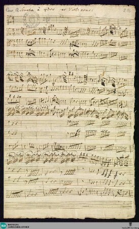 Sonatas. Fragments - Mus. Hs. 310 : vl, strings; e; BrinzingMWV 9.5