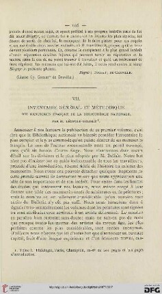 3: Delisle, Léopold, Inventaire général et méthodique des manuscrits français de la Bibliothèque Nationale, tome 1 : [Rezension]