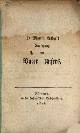 Auslegung des Vater Unser