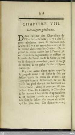 Chapitre VIII. Des Signes généraux