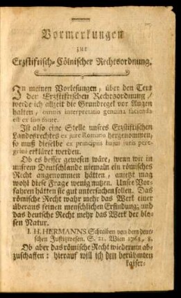 Vormerkungen zur Erzstiftisch-Kölnischer Rechtsordnung.