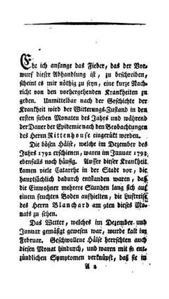 Nachricht von den Krankheiten, die vor dem gelben Fieber vorausgiengen.