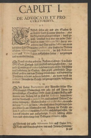 Caput I. De Advocatis Et Procuratoribus.