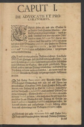 Caput I. De Advocatis Et Procuratoribus.