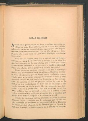Notas políticas