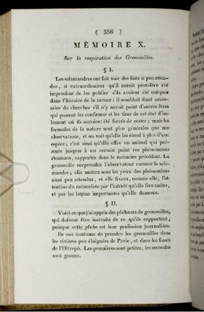 Mémoire X. Sur la respiration des Grenouilles.