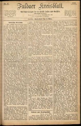 Erste Ausgabe vom Samstag, den 04. März 1882.