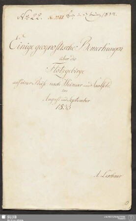 Einige geognostische Bemerkungen über die Flötzgebirge auf einer Reise nach Weimar und Saalfeld im August und September 1833 - 18.6933 4.