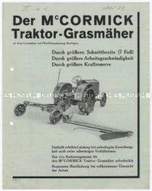 Grasmäher der Firma Mc. Cormick