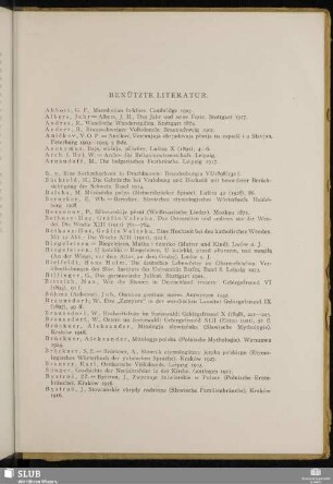 Benützte Literatur
