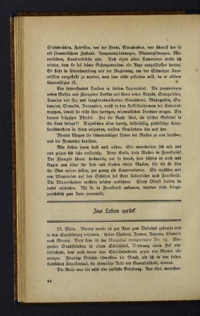 44 Ins Leben zurück.