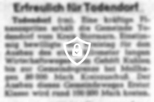 Erfreulich für Todendorf