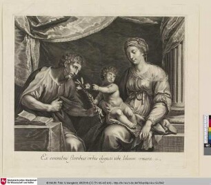 Ex omnibus floribus orbis elegisti tibi lilium vnum; [Die Ruhe der heil. Familie]