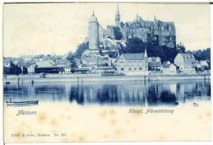 Meißen. Burgberg, Albrechtsburg, Bischofsschloss, Loge und Elbe