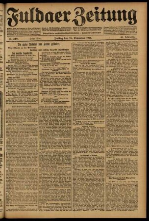 Erste Ausgabe vom Freitag, den 15. Dezember 1916.